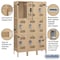 Salsbury Industries Wardrobe Locker, 45" W, 18" D, 78" H, (3) Wide, (9) Openings, Tan 83368TN-U - alternate 4